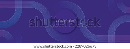 Abstract wide banner background with circles lines. Geometric stripe line art design. Modern blue and pink gradient lines. Futuristic concept. Suit for poster, banner, cover, header, website