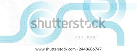 Abstract blue circle lines on white background. Geometric stripe line art design. Modern gradient lines pattern. Futuristic technology concept. Suit for website, banner, presentation, brochure, cover