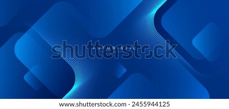 Abstract blue background with glowing geometric lines. Modern blue gradient square shape design. Futuristic technology concept. Suit for brochure, corporate, website, poster, banner, cover, flyer