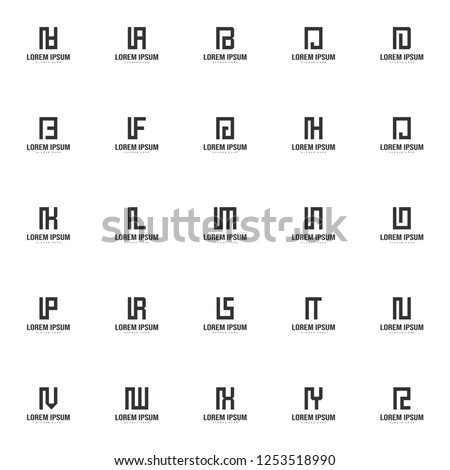 Set of letter logo template. Minimal letter logo template design Foto stock © 