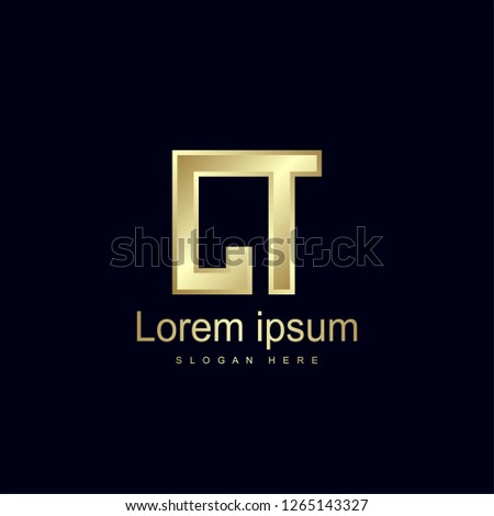 Initial Letter CT Logo Template Vector Design Stock fotó © 