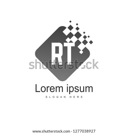 Initial RT Logo Template. Minimalist letter logo template design Stock fotó © 