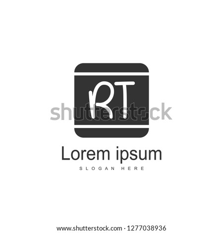 Initial RT Logo Template. Minimalist letter logo template design Stock fotó © 