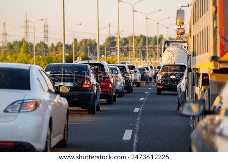 Similar – Image, Stock Photo Traffic jam in the morning