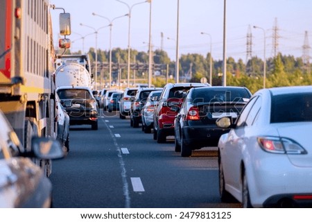 Similar – Image, Stock Photo Traffic jam in the morning