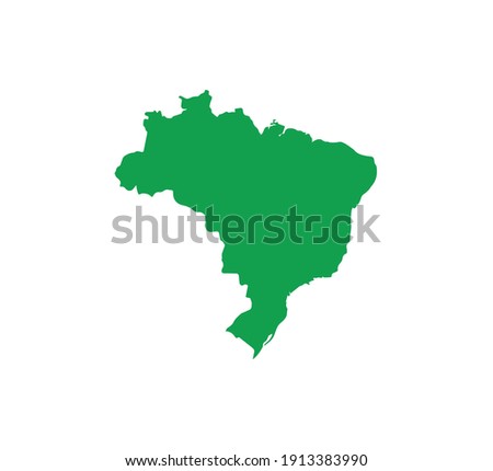 map of brazil, vector green illustration