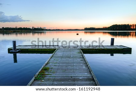 Boat dock on the lake. Pierce.