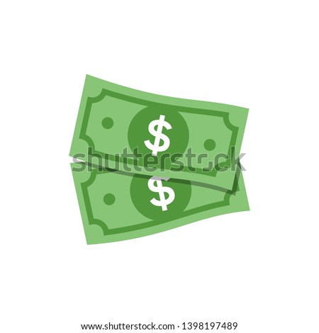 Vector Dollar sign, two money dollar icon, dollar bill symbol
