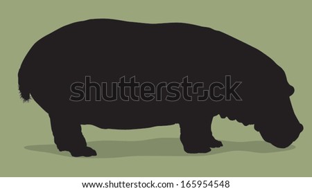 Vector Silhouette of a Hippo