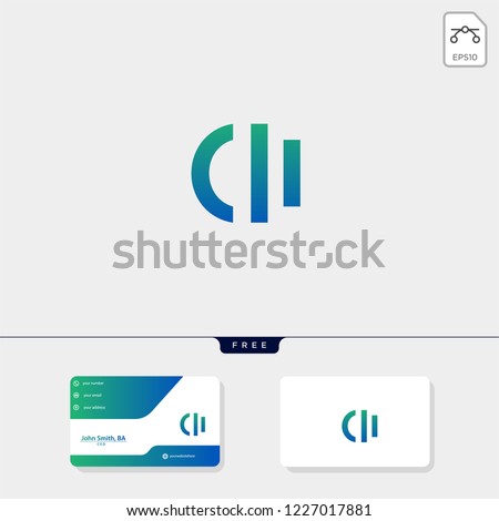 initial ci,ic creative logo template and business card design template include. vector illustration and logo inspiration Stock fotó © 