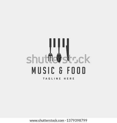 music food simple flat logo design vector illustration icon element