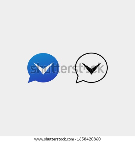 Letter V Chat Logo Design Template Vector