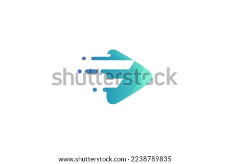 media play logo with fast effect in abstract letter F symbol