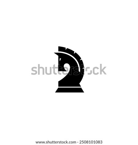 chess horse logo in flat vector design style