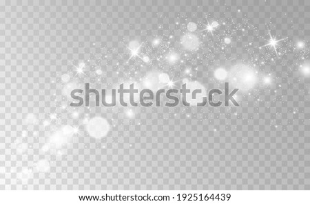 Beautiful sparks shine with special light. Vector sparkles on a transparent background. Christmas abstract pattern. A beautiful illustration for the postcard. The background for the image. Luminaries. ストックフォト © 