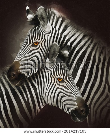 modern zebra oil painting. Abstract painting for interior decoration. contemporary style artwork with chaotic paint strokes and splashes, artist collection of animal painting. Set of pictures