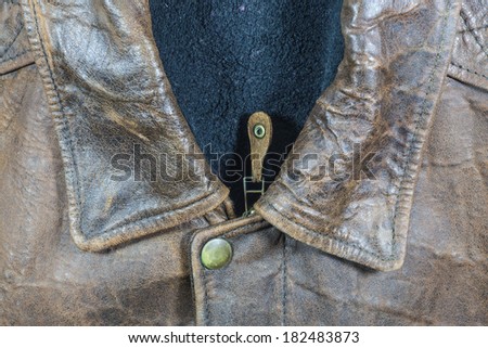 Genuine Leather Jacket Detail  Leather  background.