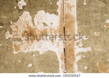 Gypsum wall Old paint peeling background.