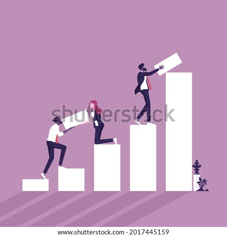 Business team building higher finance growth graph, Business growth success and teamwork concept