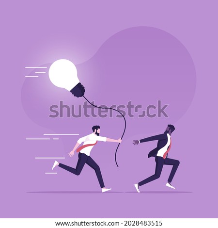 Businessman passing the idea to another person, worker passing a job, task, and idea to another to continue working on it