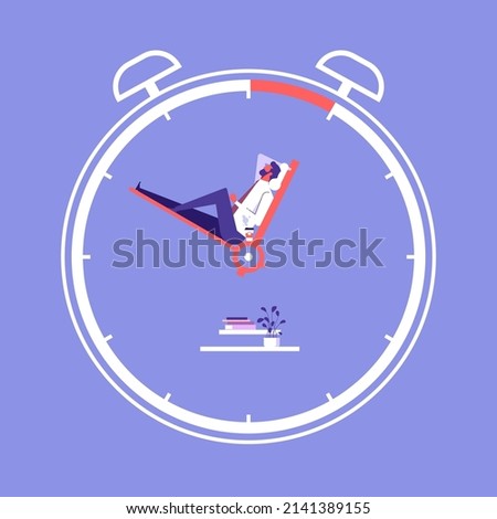 Time to take a break and time management concept, businessman use break working time for rest, sleep and relaxation