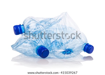 Similar – Image, Stock Photo Squashed empty plastic waste collected to recycling