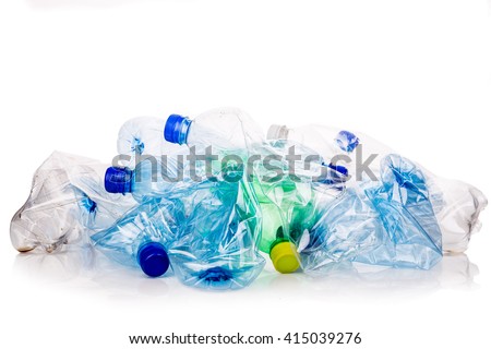 Similar – Image, Stock Photo Squashed empty plastic waste collected to recycling