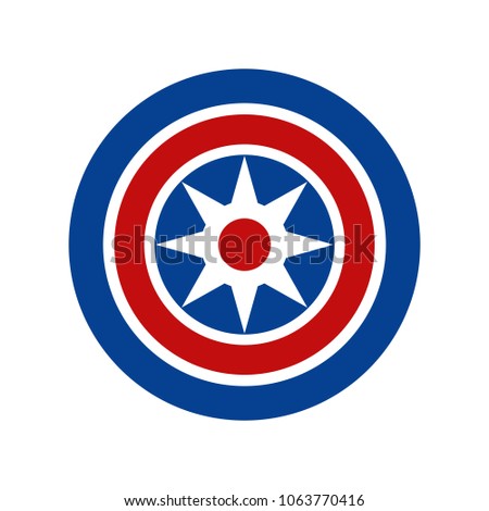 Shield Symbol. Security Logo. Star Icon. Vector eps 10.