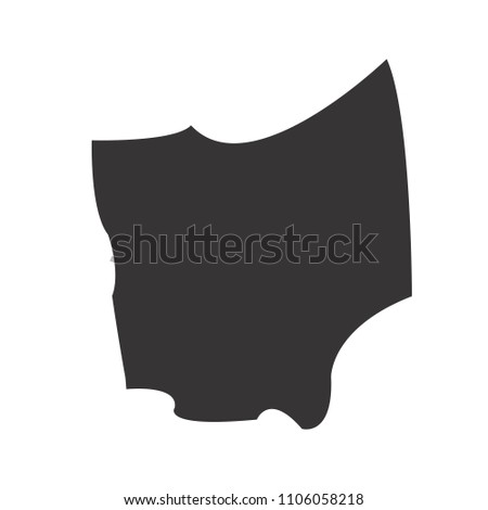 ohio map. Simple black map. Vector eps 08. State of US America Maps.