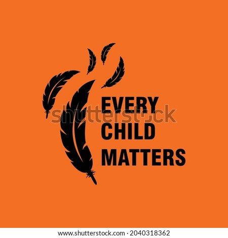 Every Child Matters Logo. Feather, Fur, or Quill Symbol. National day of Truth and Reconciliation. Vector Illustration Icon.