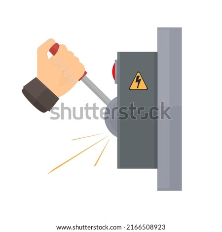 Electric panel switch. Electric switch, vector illustration