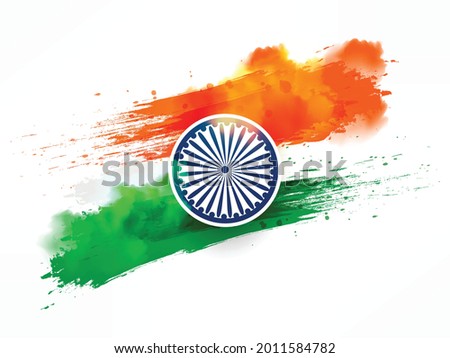 Tri Color National Flag Design for 15th of August, India Independence Day Celebration. 商業照片 © 