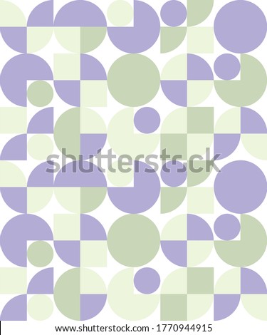 Green and Purple Circle Pacman Pattern