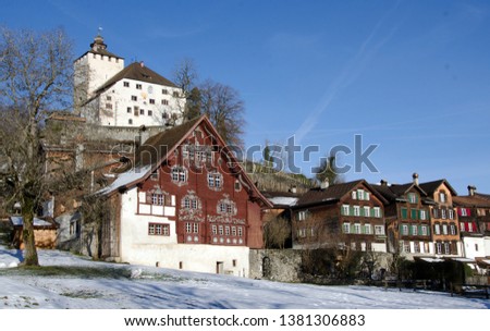 Similar – Image, Stock Photo Historic houses in Buch an der Mulde monastery