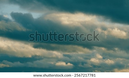 Similar – Image, Stock Photo Gray clouds on sundown sky over sea