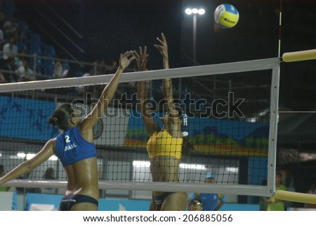 Rio de Janeiro-Brazil-April 10, 2007 - beach volleyball at the Pan American in Rio de Janeiro.