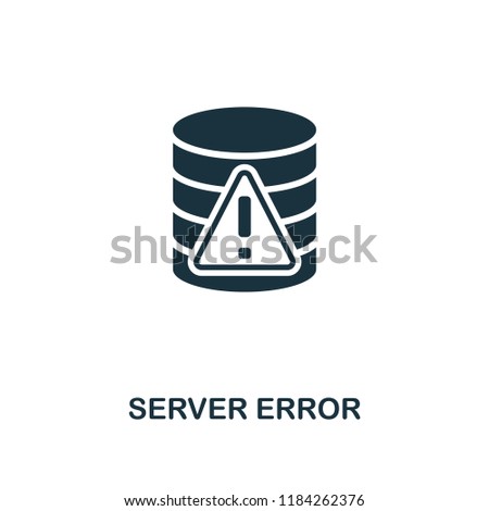 Server Error icon. Monochrome style design from big data collection. UI. Pixel perfect simple pictogram server error icon. Web design, apps, software, print usage.