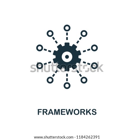 Frameworks icon. Monochrome style design from big data collection. UI. Pixel perfect simple pictogram frameworks icon. Web design, apps, software, print usage.