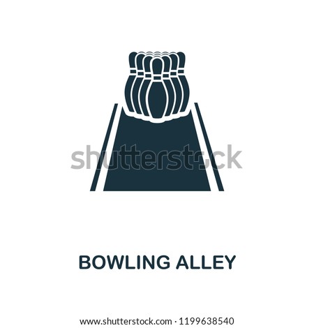 Bowling Alley icon. Monochrome style design from bowling collection. UX and UI. Pixel perfect bowling alley icon. For web design, apps, software, printing usage.