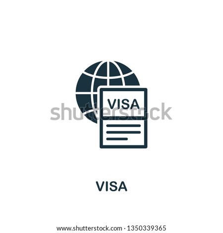 Visa icon. Creative element design from tourism icons collection. Pixel perfect Visa icon for web design, apps, software, print usage.