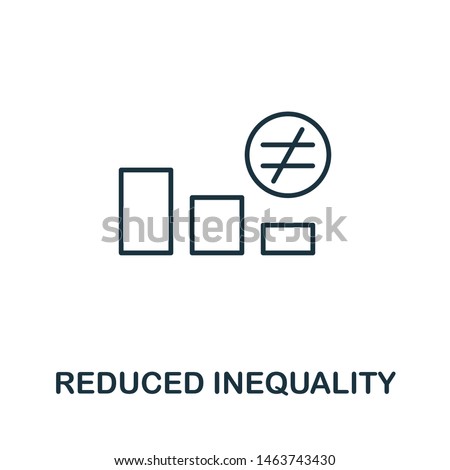 Reduced Inequality outline icon. Thin line style from community icons collection. Pixel perfect simple element reduced inequality icon for web design, apps, software, print usage.