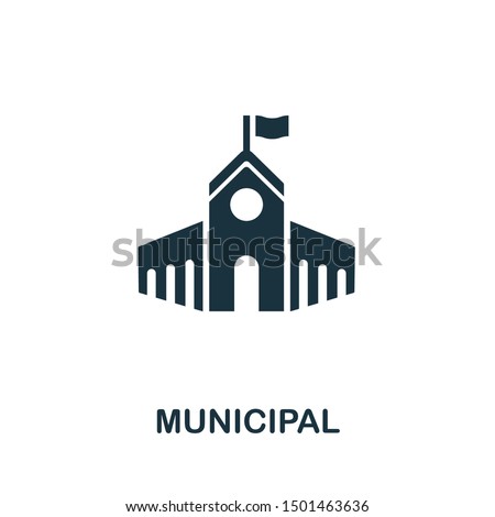 Municipal icon vector illustration. Creative sign from buildings icons collection. Filled flat Municipal icon for computer and mobile. Symbol, logo vector graphics.