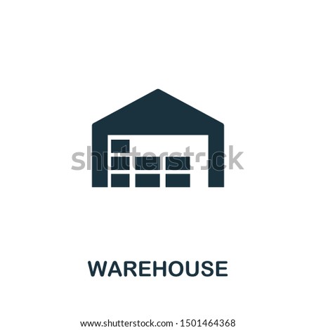 Warehouse icon vector illustration. Creative sign from buildings icons collection. Filled flat Warehouse icon for computer and mobile. Symbol, logo vector graphics.