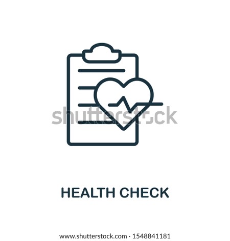 Health Check icon outline style. Thin line creative Health Check icon for logo, graphic design and more.