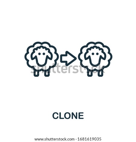 Clone icon. Simple line element from biotechnology icons collection. Outline Clone icon for templates, software and infographics.