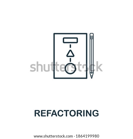 Refactoring icon. Simple line element from agile collection. Filled Refactoring icon for templates, infographics and more.
