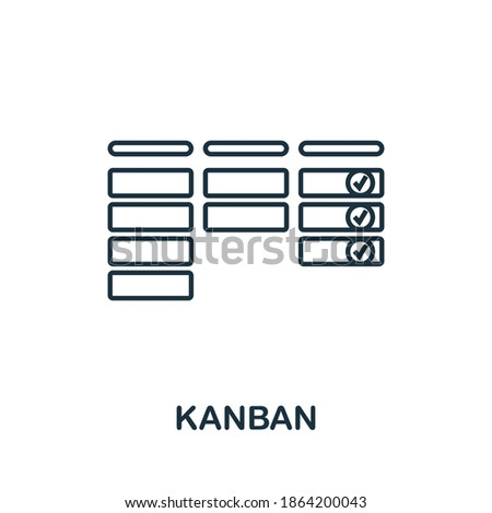 Kanban icon. Simple line element from agile collection. Filled Kanban icon for templates, infographics and more.
