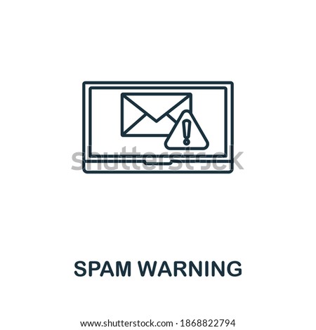 Spam Warning icon. Simple line element from gdpr collection. Filled Spam Warning icon for templates, infographics and more.