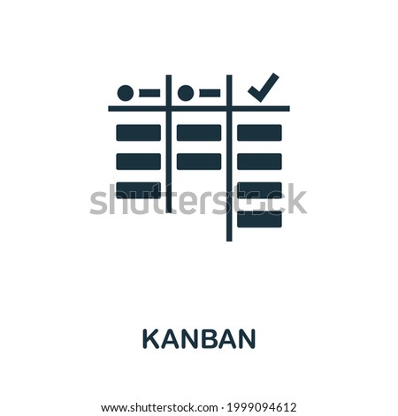 Kanban icon. Simple creative element. Filled monochrome Kanban icon for templates, infographics and banners