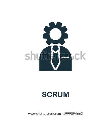 Scrum icon. Simple creative element. Filled monochrome Scrum icon for templates, infographics and banners